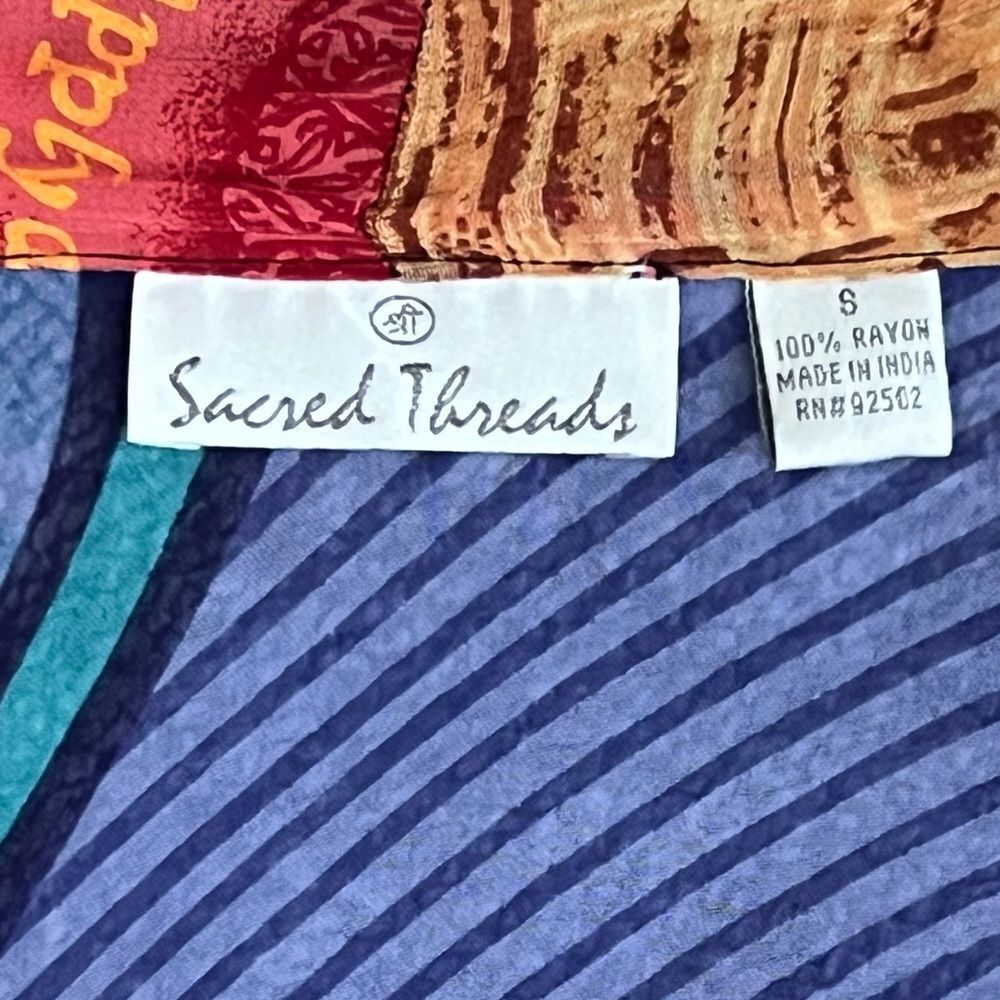 Vintage Sacred Threads Patchwork Duster, Layering… - image 2